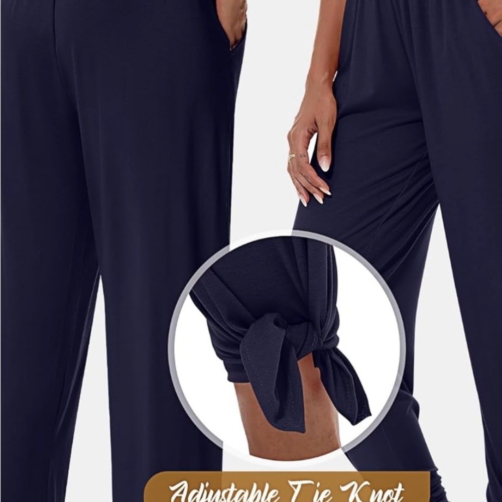 Women's Black, Navy, and Cream Pants - Picture 3 of 12